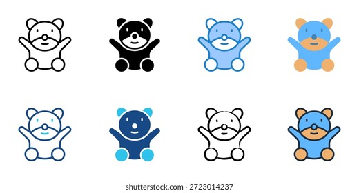 Los iconos de juguetes establecen una colección de estilo múltiple. Trazo editable 
