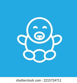 Toys Icons Set on blue Background. Line Style Vector children