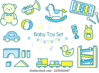 Toys illustration set for babies