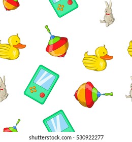 Toys kid pattern. Cartoon illustration of toys kid vector pattern for web