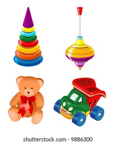 toys kid teddy bear car vector cartoon child icon