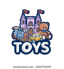 concepto de ilustración vectorial del logotipo de juguetes