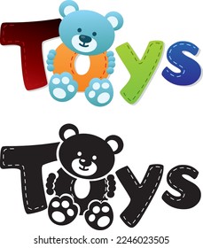 Toys Logotupe Vector Image Color and BW