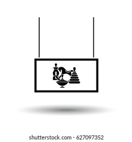 Toys market department icon. Black background with white. Vector illustration.