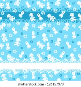 Toys on a blue background