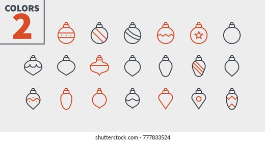 Toys on the Christmas tree Pixel Perfect icons Well-crafted Vector Thin Line Icons 48x48 Ready for 24x24 Grid for Web Graphics and Apps. Part 1 Colors 2