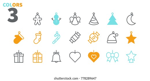 Toys on the Christmas tree Pixel Perfect icons Well-crafted Vector Thin Line Icons 48x48 Ready for 24x24 Grid for Web Graphics and Apps. Part 2 Colors 3