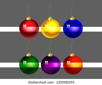 Toys on the Christmas Tree transparent different colors