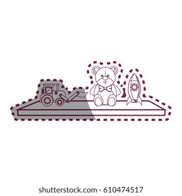 Toys on ledge icon