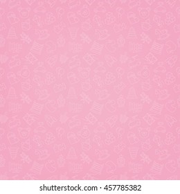 Toys Pink seamless background pattern