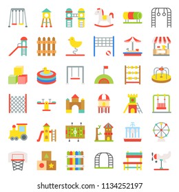 Toys, Playground and rides icon, flat design