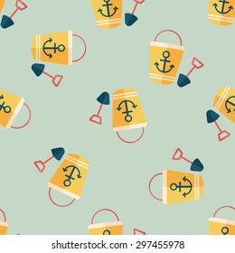 Toys for sand flat icon,eps10 seamless pattern background