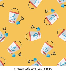 Toys for sand flat icon,eps10 seamless pattern background