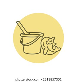 Toys for sandbox black line icon. Pictogram for web page, mobile app, promo.