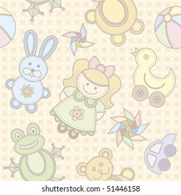 Toys seamless background. Vector illustration.