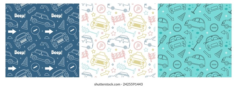 Toys Seamless Pattern Design with Boys and Girls Children Toy Equipment in Cartoon Flat Illustration