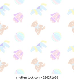 toys seamless pattern kids background children s textile vector illustration silhouette print for