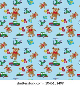 Toys. Seamless vector illustration.