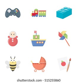 Toys set icons in cartoon style. Big collection of toys vector symbol stock illustration