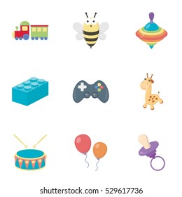 Toys set icons in cartoon style. Big collection of toys vector symbol stock illustration