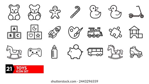 Toys set of  vector icons	