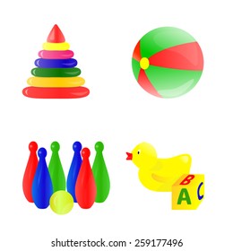 Toys set, Vector illustration