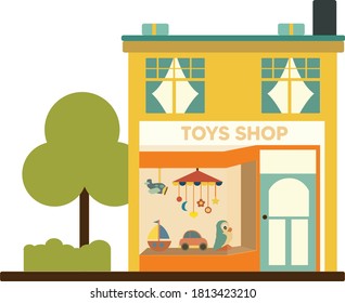 Toys Shop Icon Flat Vector Illustration