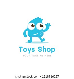 Toys shop logo. Vector template of a kid's store. Children's shop. Toy store logotype concept icon. White background.