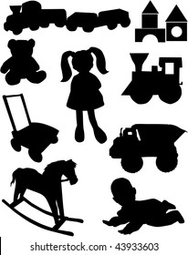 toys silhouette vector