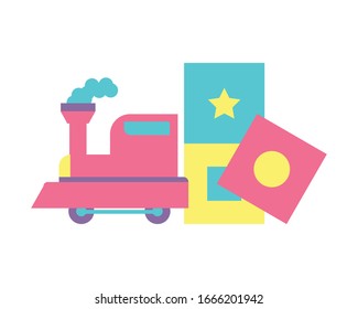 toys for small children, wooden and plastic toys vector illustration design