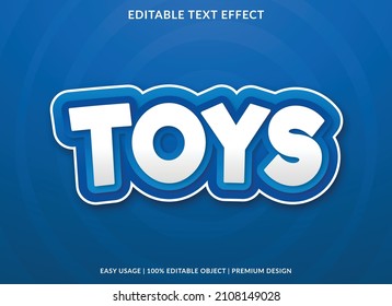 toys text effect logo template design with bold and abstract style background