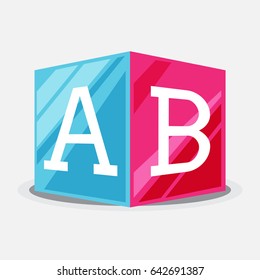 Toys text on blocks. Vector illustration 