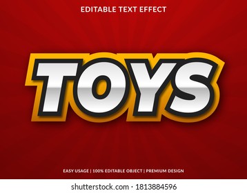 toys text style template with 3d bold font concept use for brand label and promotion tag