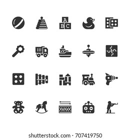 Toys vector icon set in glyph style