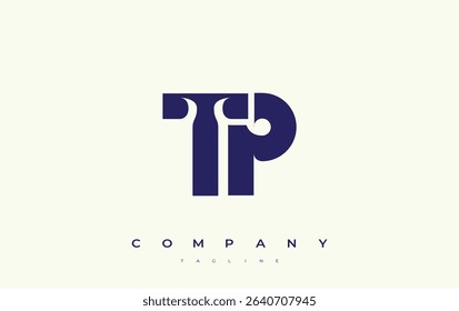 TP Abstract Geometric Logo Design. Modern and elegant logo design with simplistic typography elements, showcasing branding excellence.