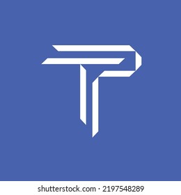 TP Initial Based Vector Logo Made From Folded Ribbons. Suitable For Company, Personal Brand, Industry, Construction, Real Estate, Building, And Organization.