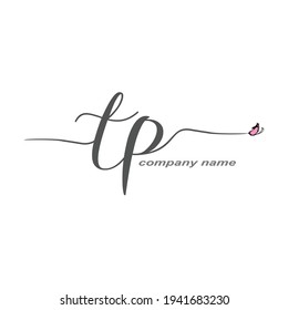 TP Initial Handwriting logo luxury vector beauty