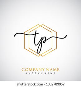 TP Initial Handwriting logo template vector