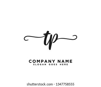 TP Initial Handwriting Logo Vector