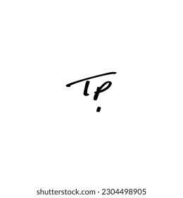 Tp initial handwriting logo vector