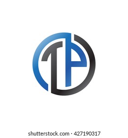 TP initial letters looping linked circle logo blue black
