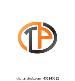 TP initial letters looping linked ellipse logo orange black