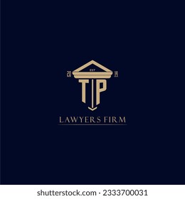 TP initial monogram lawfirm logo with pillar design