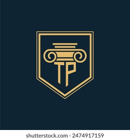 TP Initials Law Firm Logo Lawyer logo with creative law element