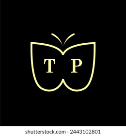 TP Initials Luxury Butterfly logo Vector illustration