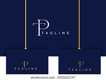 Tp letter logo design with gold color. Pt logo. Business. P letter. P logo. Lettering design. Typography. Icon. Minimalist design. Luxury. Tp vector.