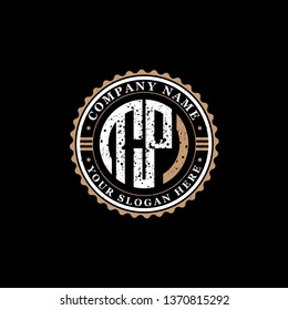 TP letter name logo badge vector, suitable for restaurant, cafe, coffee shop, apparel company, etc
