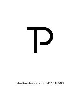 Tp letter vector logo. T p initial vector logo