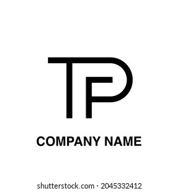 Geometrisches TP-Logo, schwarze Farbe tp