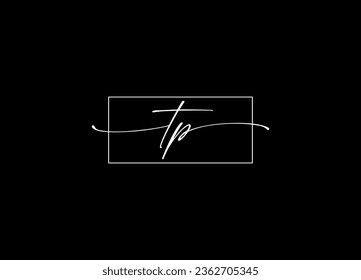 Diseño minimalista de logotipo y logotipo de letra de TP